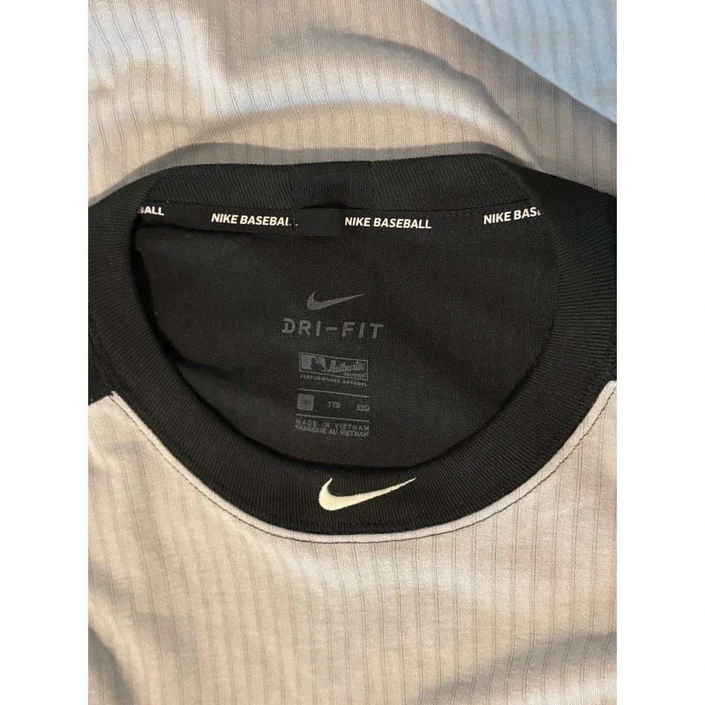 Nike Baseball Dri-FIT Shirt Mens XXL Long Sleeve Grey Black MLB Authentic Tee